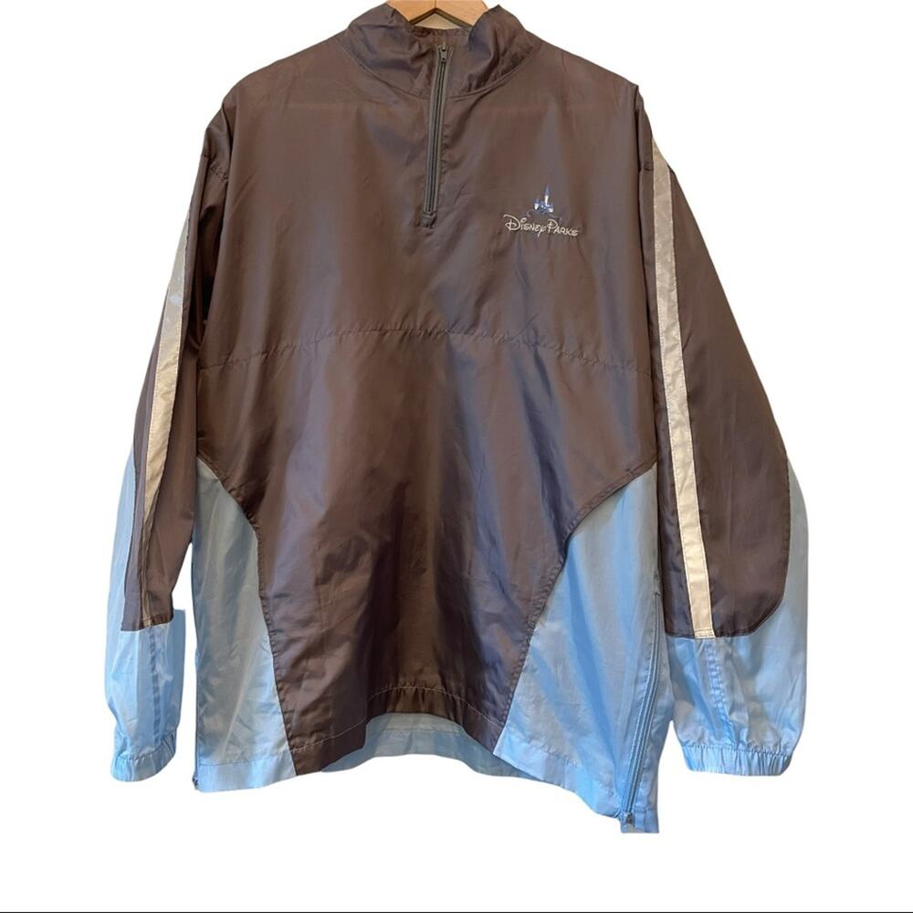 Disney Parks Blue Gray Pullover Jacket Medium Large Men's Disneyland WDW